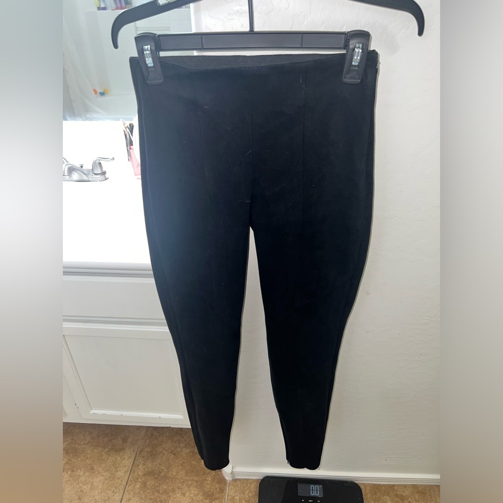 Zara pants suede material zip up side